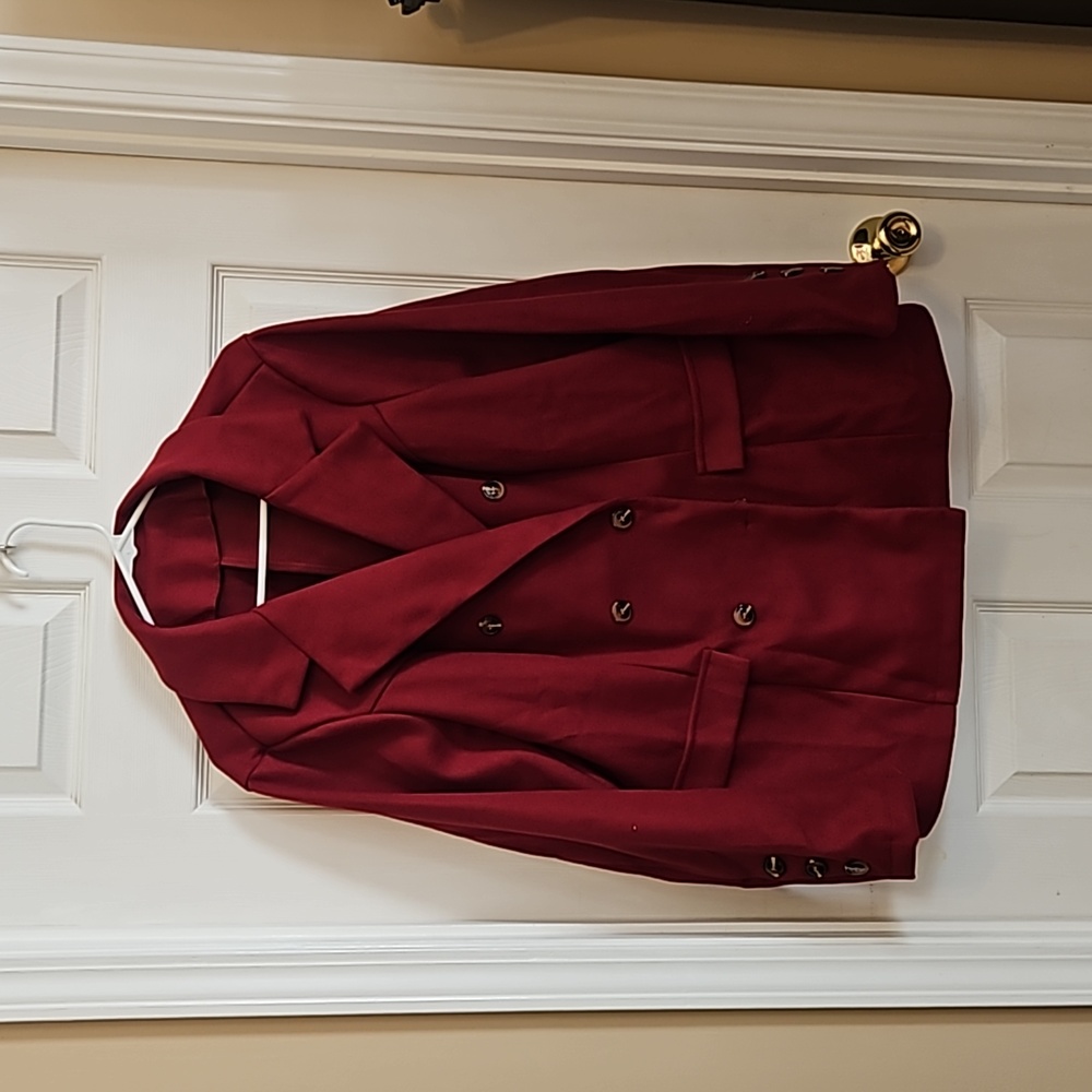 Shein Red peacoat jacket. Button front size 2xl